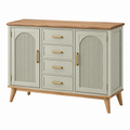 Aparador 120 cm de madera verde salvia con cajones y puertas estilo retro