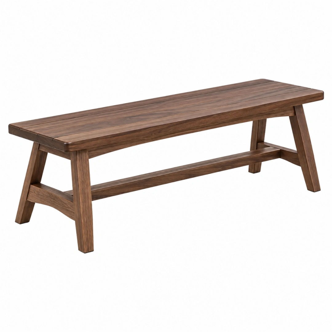 Banco de madera marrón 150 x 40 x 45 cm - estilo rústico para interior