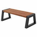 Banco 120 x 40 x 45 cm de madera y metal marrón negro para exterior estilo moderno