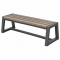 Banco de jardín 120 cm de madera y metal gris marrón de estilo industrial