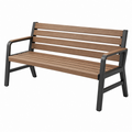 Banco de jardín 120 cm de madera y acero marrón negro estilo moderno